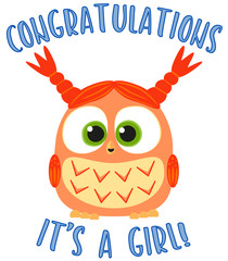 Congratulations it s a girl colorful poster.