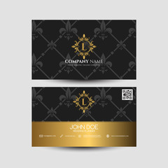 Business Card with Golden Pattern