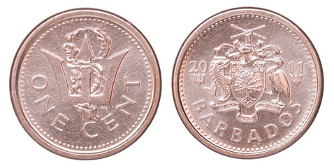 Barbados cent coin