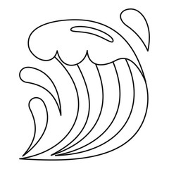 Naklejka premium Wave icon, outline style