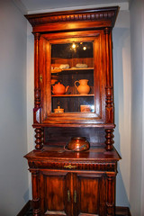 Vintage wooden cupboard in the room
