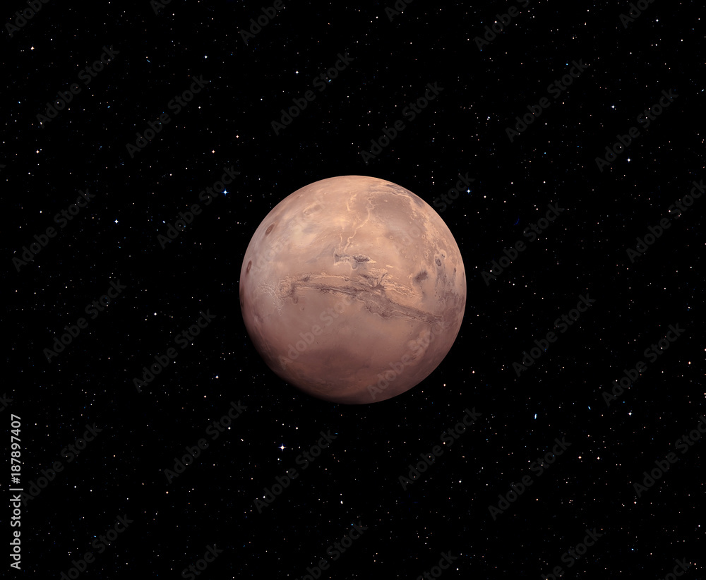Poster planet mars - elements of this image furnished by nasa