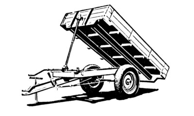 Vintage Pickup Trailer Illustration © RetroDepot