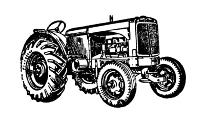 Fototapeta na wymiar Tractor Illustration on White Background 
