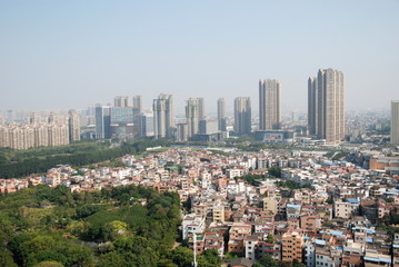 Fototapeta na wymiar View of Foshan city, China from the top