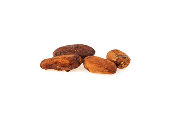 cocoa beans isolated on white background