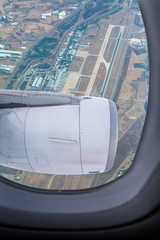 Aircraft over the airport