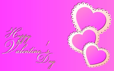 Valentine’s Day greeting card. Web banner. Vector illustration. 