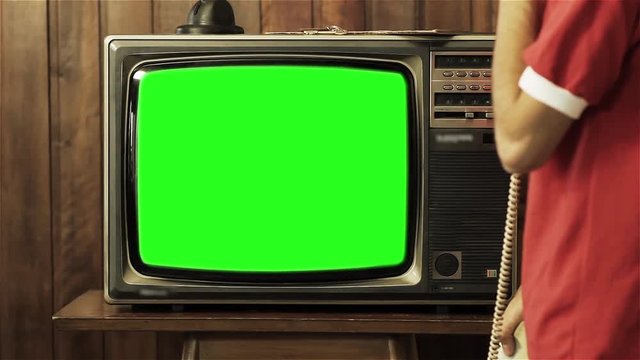 Old Retro TV Green Screen. You can replace green screen with the footage or picture you want. You can do it with “Keying” effect in After Effects  (check out tutorials on YouTube). 
