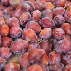Plums in the market