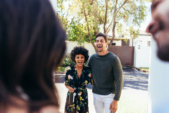 Guests coming for housewarming party