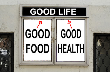 concept of good food and good health