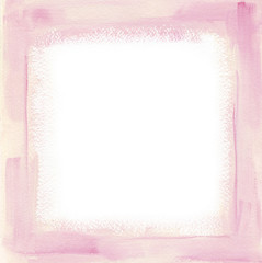 pink frame gouache on watercolor paper
