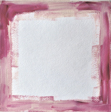 pink frame gouache on watercolor paper