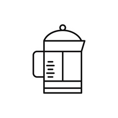Line icon of tea or coffee cup. Linear coffee and tea sign