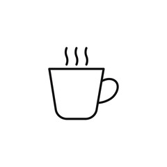 Line icon of tea or coffee cup. Linear coffee and tea sign