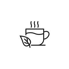 Line icon of tea or green tea