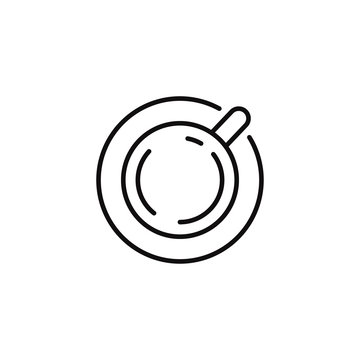 Line icon of tea or coffee cup. Linear coffee and tea sign
