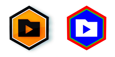 Ikona sześciobok 3D sześciokąt