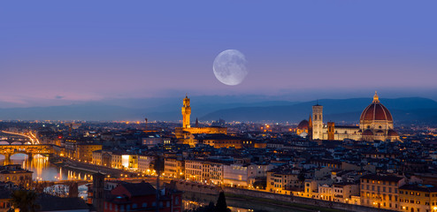 Panele Szklane  Widok katedry Santa Maria del Fiore we Florencji, Włochy &quot Elementy tego obrazu dostarczone przez NASA&quot 