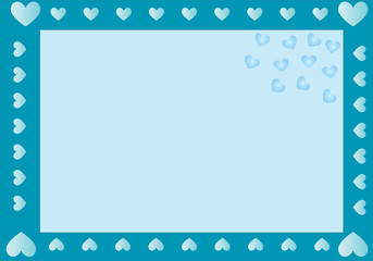 Blue valentine vector card template