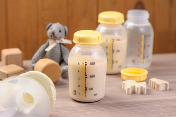 Bottle of mother breast milk