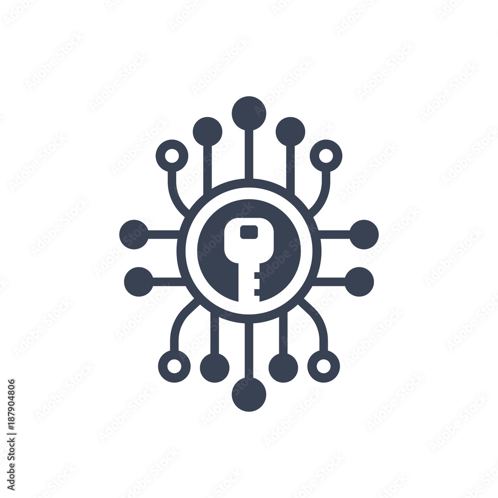 Poster encryption, cryptography icon