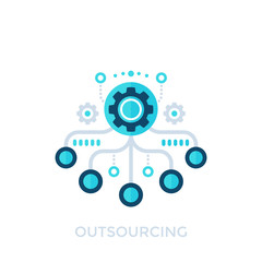 outsourcing, production process vector icon