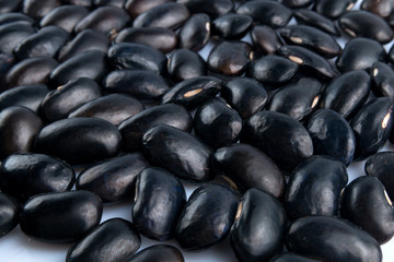 Big black bean grain, bean pod, a lot of beans texture pattern background for web design and sale