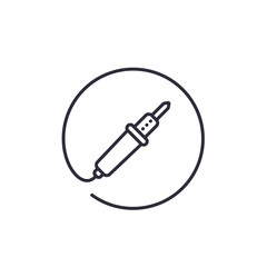 soldering iron vector line icon on white