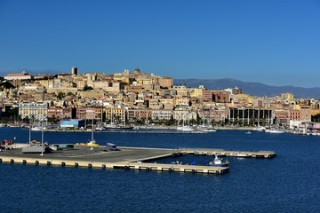 Fototapeta na wymiar The modern port of Cagliari