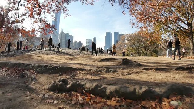 New York City,USA - November 2014: 4K Video of people in Central Park