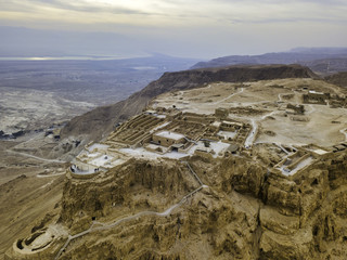 Masada - Aerial image of the ancient fortification in the Southern District of Israel