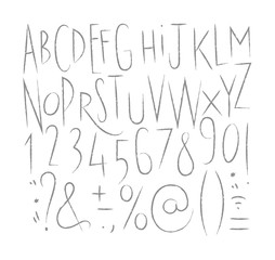Alphabet sharp lines font