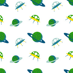 Obraz premium .Seamless space pattern background. Vector illustration galaxy background.