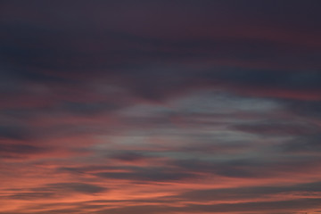 Red Sky Sunset over Landscape