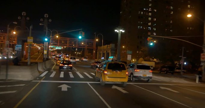 Video of bridge at night from a car