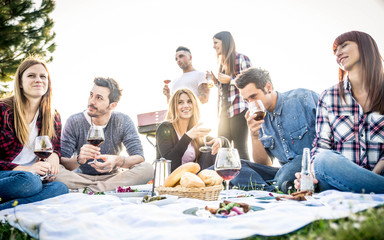 Friends having fun in a park