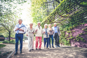 Fototapeta premium Senior people walking outdoors