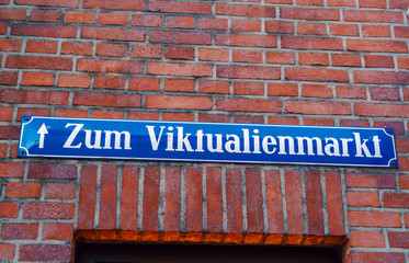 Street sign of Viktualienmarket in Munich, Bavaria