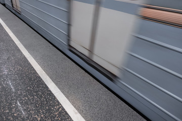 Obraz premium Subway train railcar in motion.