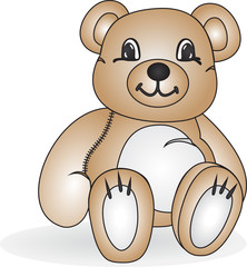 коричневый игрушечный медвежонок