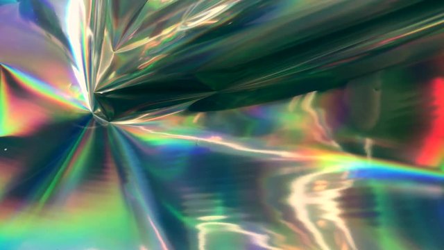Holographic Iridescent wrinkled foil footage