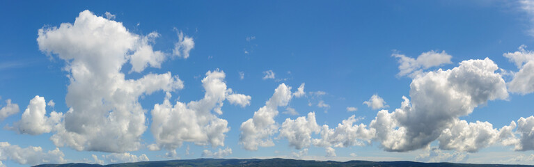 Cumulus clouds with blue sky