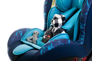 Blue child safety seat