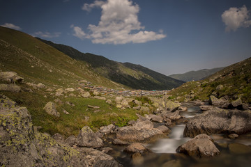 In Karadeniz region of Turkey country, View of Kavrun plateau or tableland which is a village in the Kackar Mountains. Kackar Mountains or simply Kackars are a mountain in Camlihemsin, Rize, Turkey.