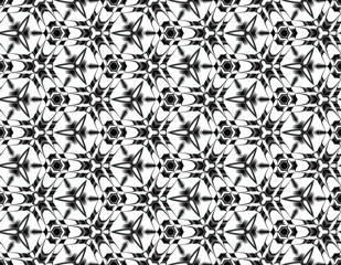 Fototapeta premium Fractal seamless illusion of snowflakes with the stars