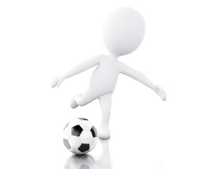 Fototapeta na wymiar 3d soccer player with ball.