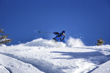 Naklejka na ściany i meble joy of freeride skiing