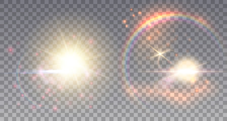 Two fairy suns with light effects